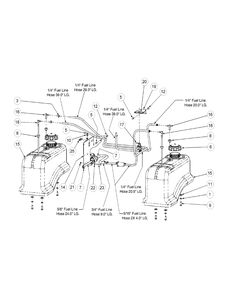 Fuel Tank Assembly Diagram and Parts List for M72-KW LC-53BB5GFZ750-29HP-DFI-OHV-LC Cub Cadet Lawn Tractor